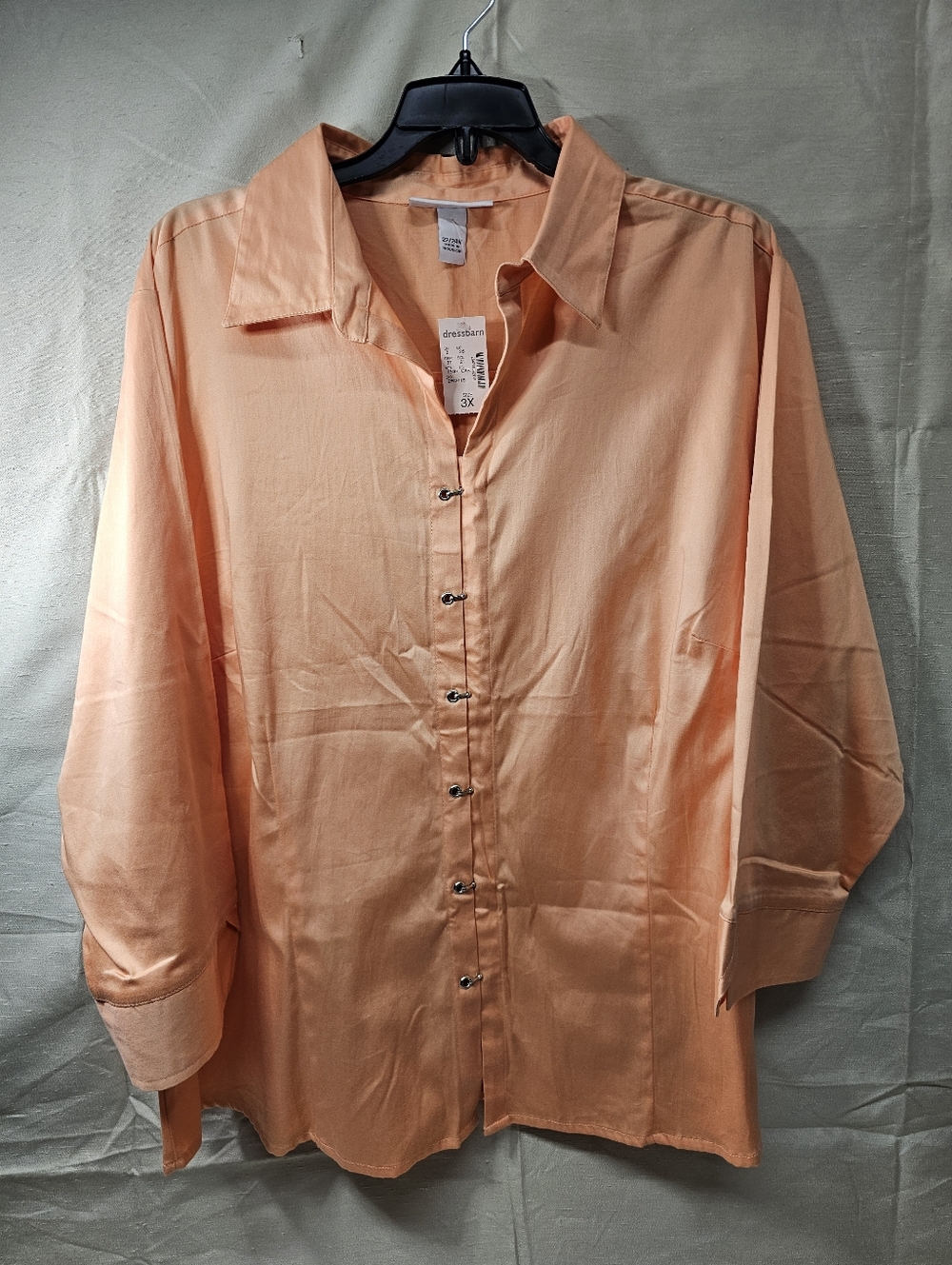 Dressbarn Woman Women's Tangerine Collared Blouse Size 3x